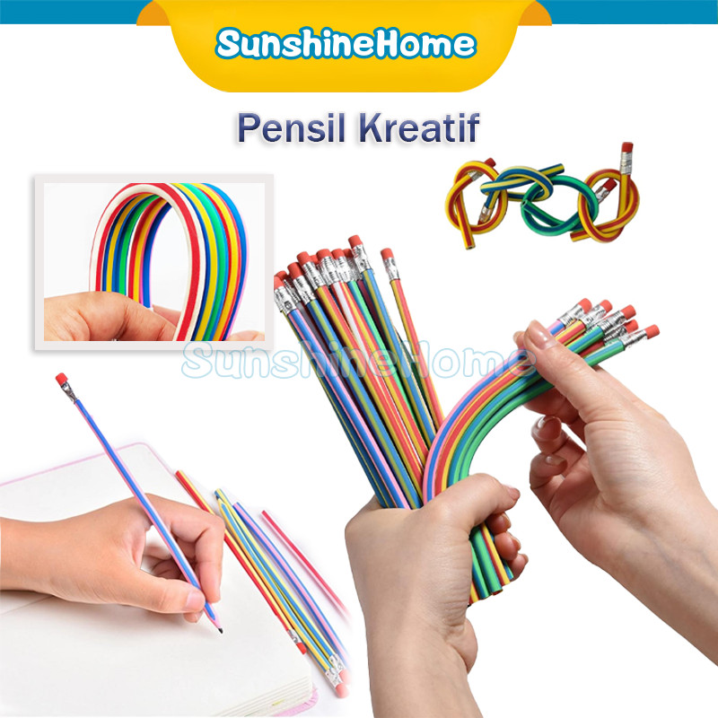 

Pensil Fleksibel Lentur Pensil Gulung Unik Lucu / Alat Tulis Sekolah Anak Pencil Karet Dapat Digulung Ditekuk Unik / Pensil Kreatif