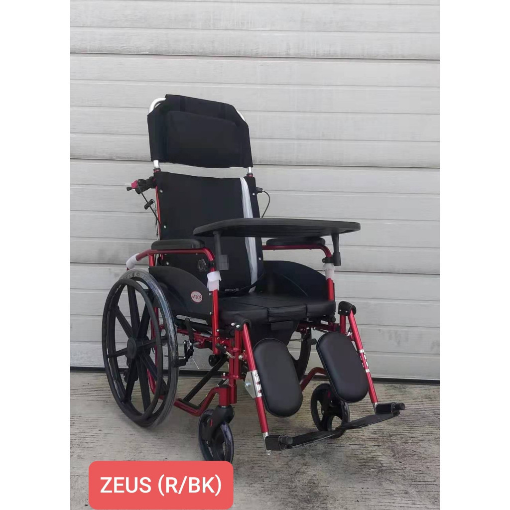 AVICO Kursi Roda Zeus 4 in 1 Kursi Roda Zeus Multifungsi Aluminium | Kursi Roda BAB + Rebah + Meja M