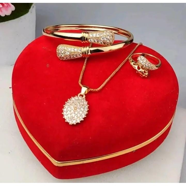 Satu set perhiasan emas wanita dewasa titanium labu anti karat model baru