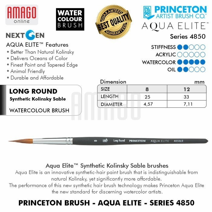 

Kuas PRINCETON Aqua Elite Brush - Long Round - Pilih Ukuran