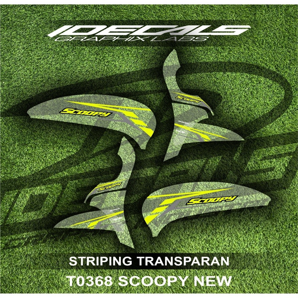 

t0368 sticker striping transparan motor scoopy new list variasi simple kekinian bisa custom desain motorcicle