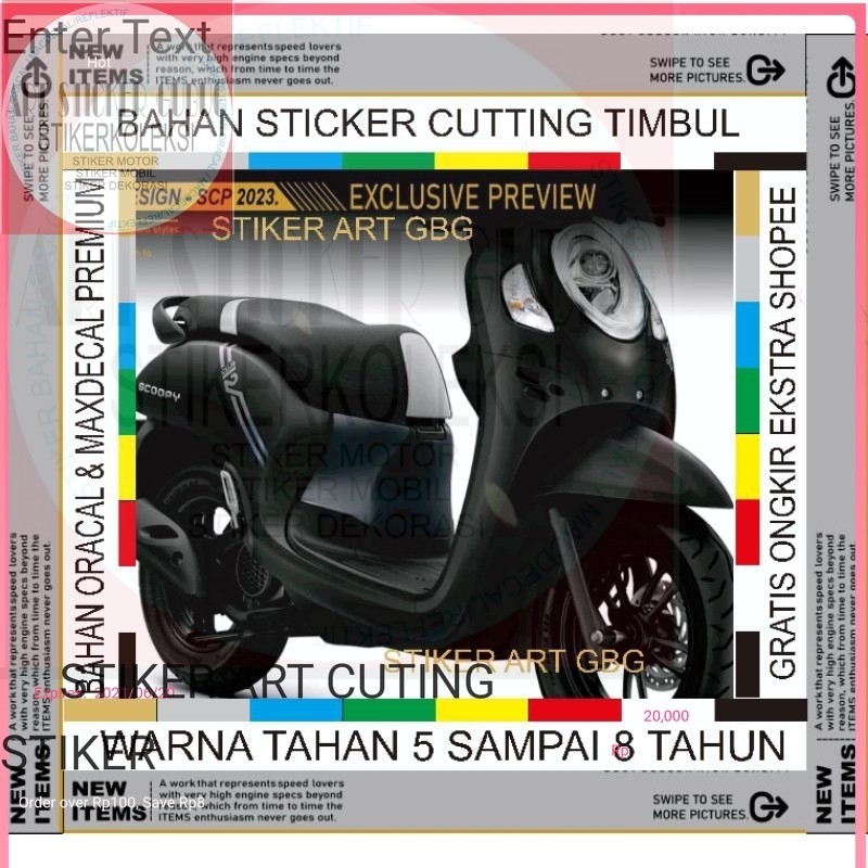 striping scoopy garis simple bahan cuting stikertimbul terbaik