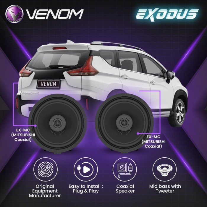 VENOM COAXIAL EXODUS-EX Speaker Belakang - Mitsubishi - MC
