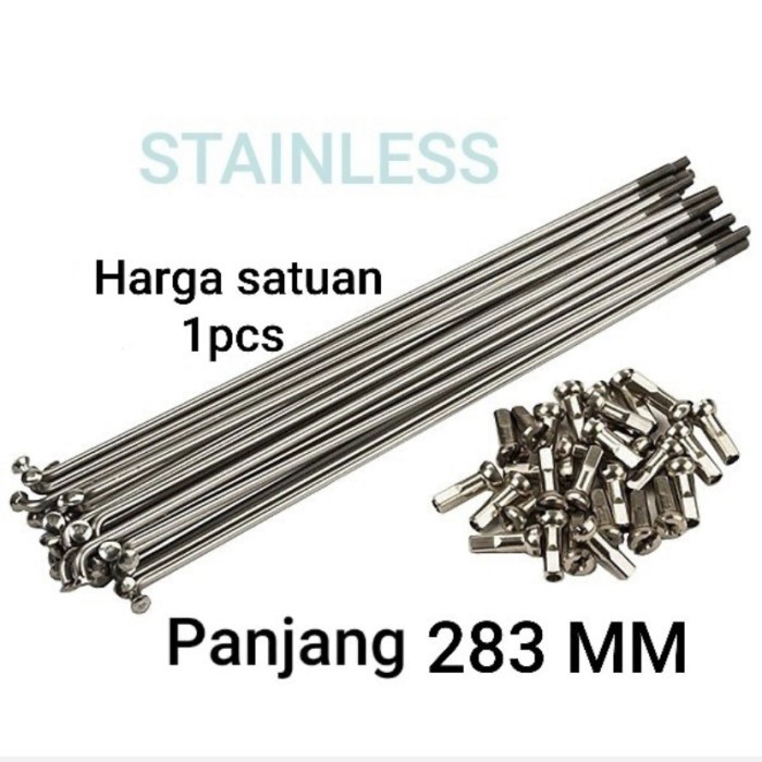 1 pcs Spoke Jari2 Ruji panjang 283 mm stailess velg rims 29c