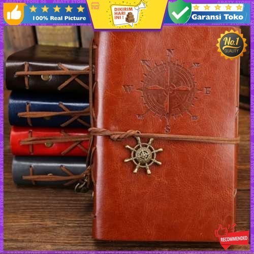 

Buku Catatan Binder Kulit Retro Compass Kertas A5 PHANTACI
