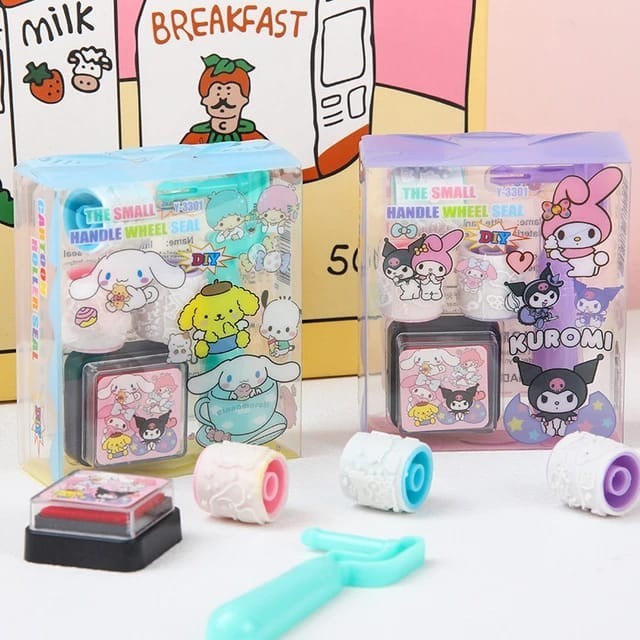 

Mainan Stamp Roll Sanrio Kuromi Mainan Cap Stempel Dekorasi Journal (Thehanscorner)