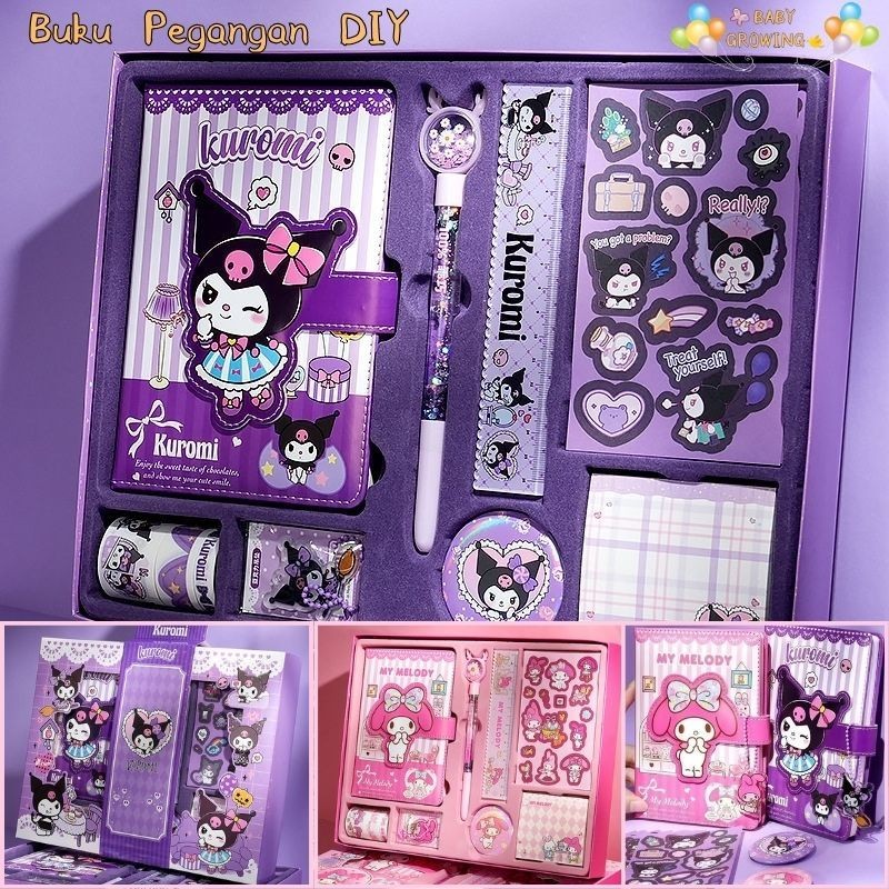 

【Buku Pegangan DIY】Sanrio Diary Set Buku Jurnal DIY Stiker Notebook Dekorasi Buat Hadiah Ulang Tahun Edisi Girl Diy Sticker Pergi ke sekolah Set Hadiah