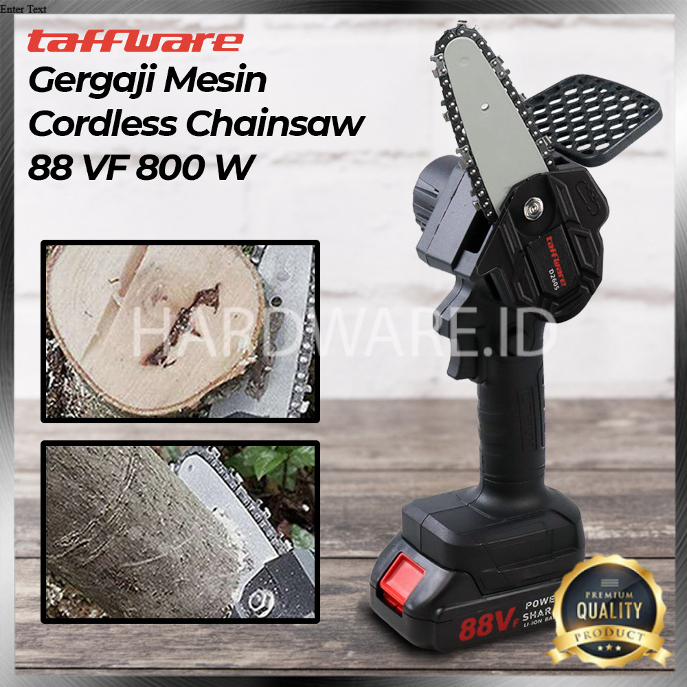(HI) Gergaji Mesin Mini Pemotong Kayu Senso Cordless Chainsaw 21V 4 Inch 800W