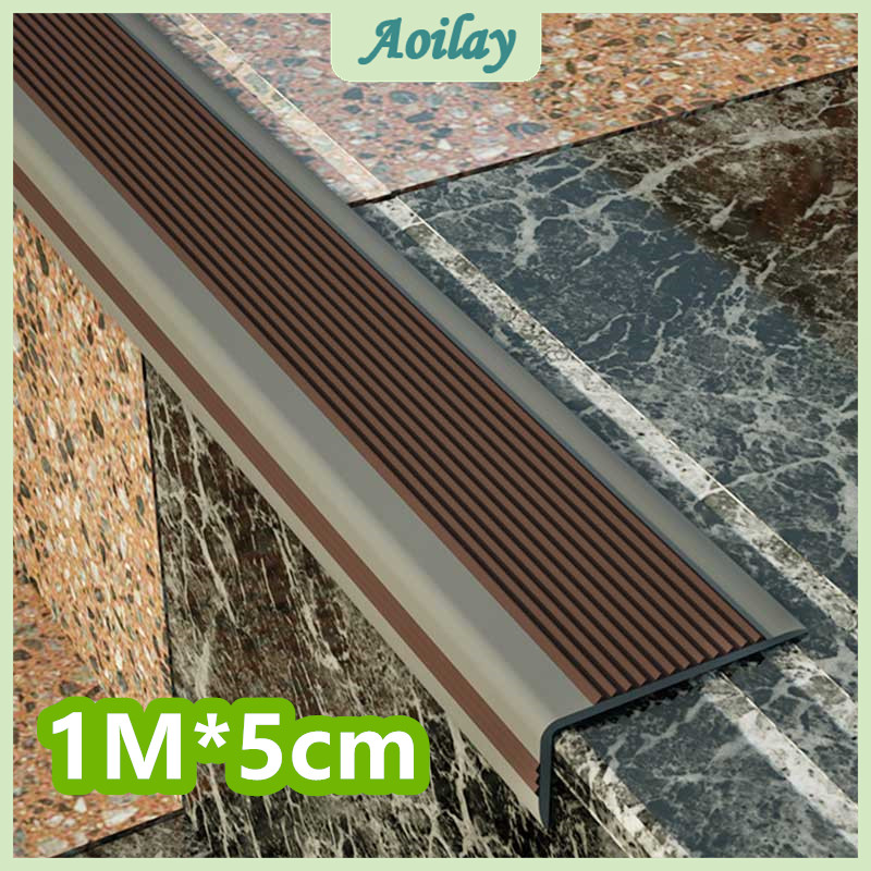 1 meter L-type Rubber Stair Nosing Self-Adhesive PVC Stair Nosing Stair Anti Slip Nosing YW