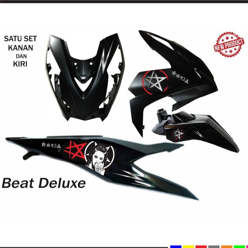 STRIPING POLET MOTOR / STRIPING STIKER Beat Deluxe Satu Set Kanan dan Kiri MOTIF KEREN