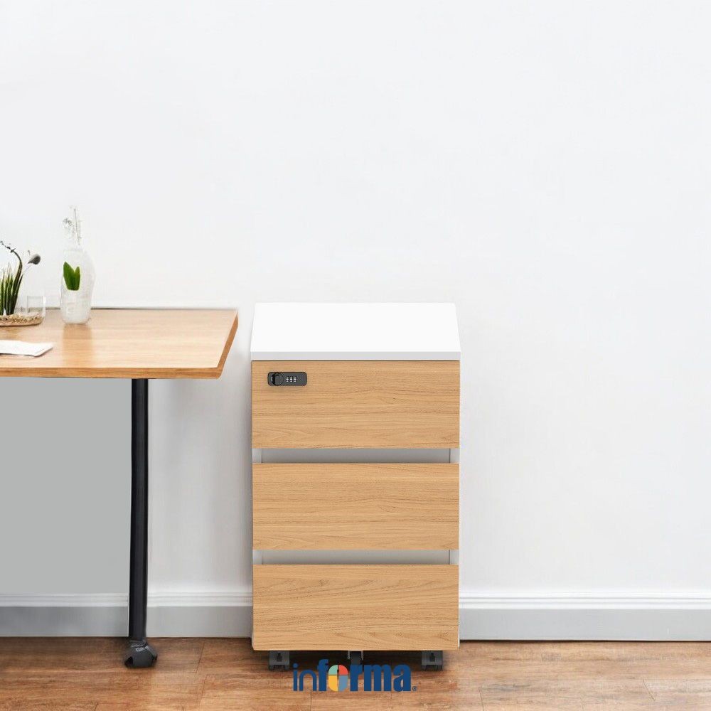 Informa Sieben Laci Kantor 3 Tingkat - Cokelat Laci Kabinet Dokumen Arsip Serbaguna Cabinet Penyimpa