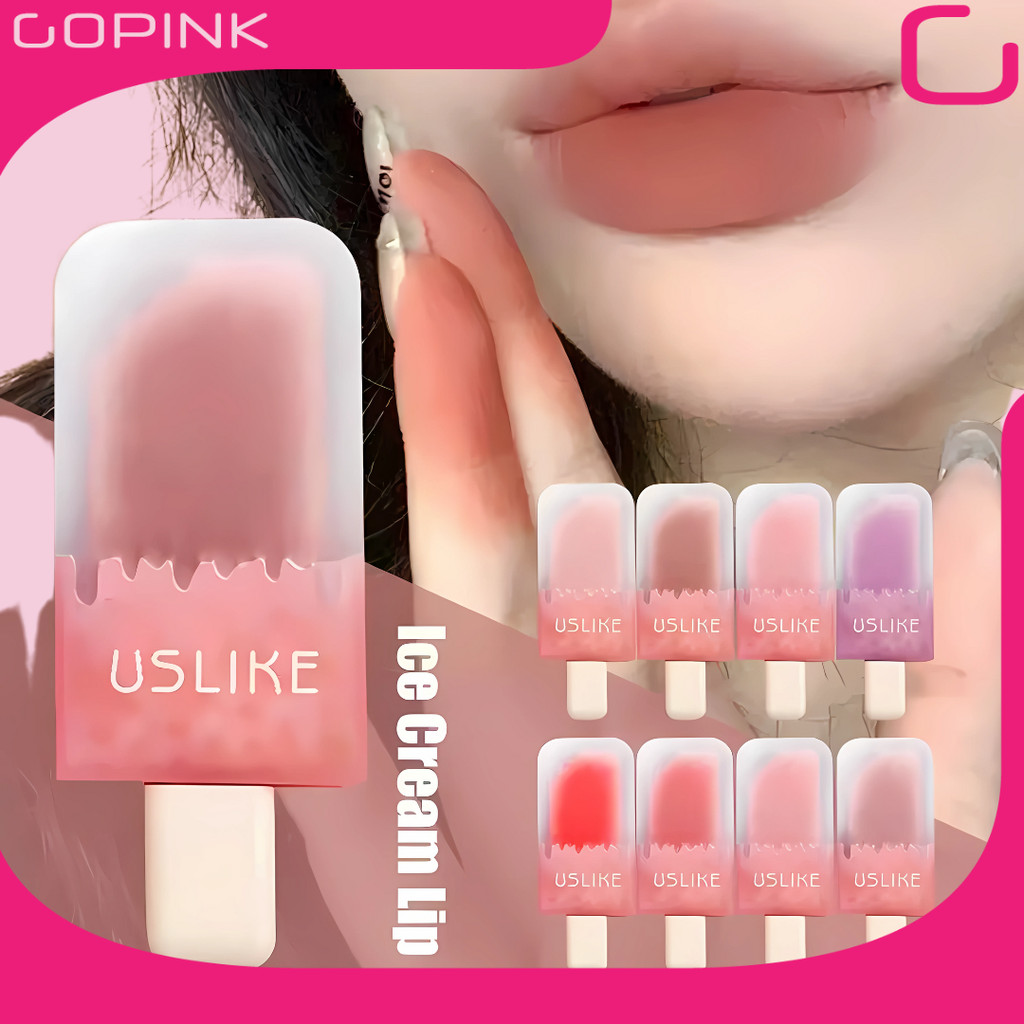USLIKE Lip Gloss Ice Cream Lipstick Es Krim Lucu Matte Velvet Lipstick Korean XX168 Gopink