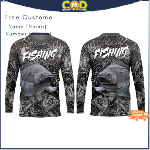 Jersey Baju Mancing Premium Ikan Nila Custome Nama / Number Dri Fit Milano Full Printing Vinus