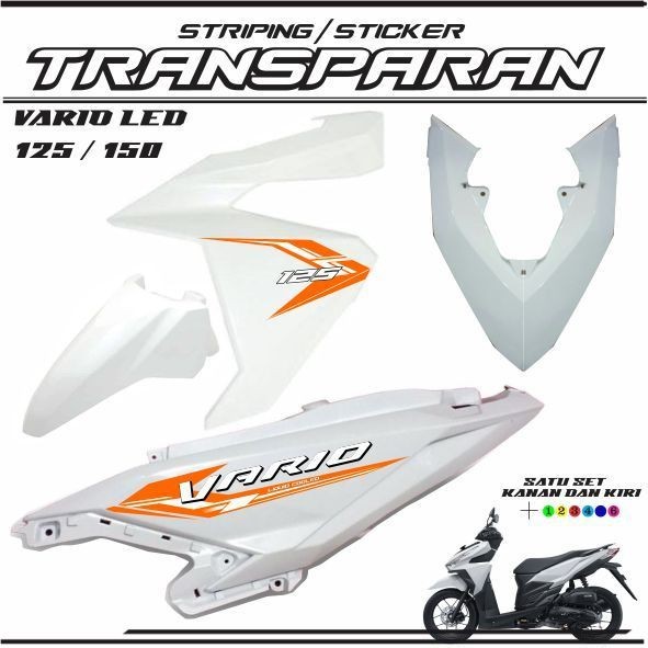 COD/STICKER STRIPING TRANSPARAN VARIASI MOTOR HONDA VARIO LED OLD VARIASI TERBARU ART A3 TRANSFARAN 