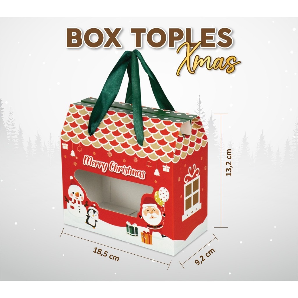 

pekanbaru / Christmas Hampers Box / Kotak Hampers Natal Cbx Toples Handle Pita