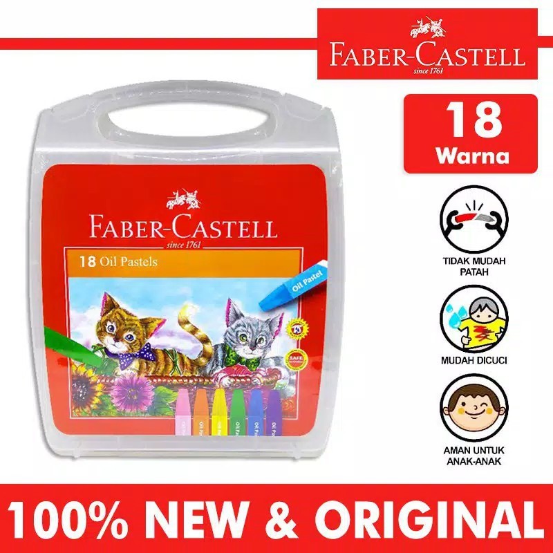 

Crayon Faber Castell 18 Warna / Hexagonal oil pastell 18 Faber Castell