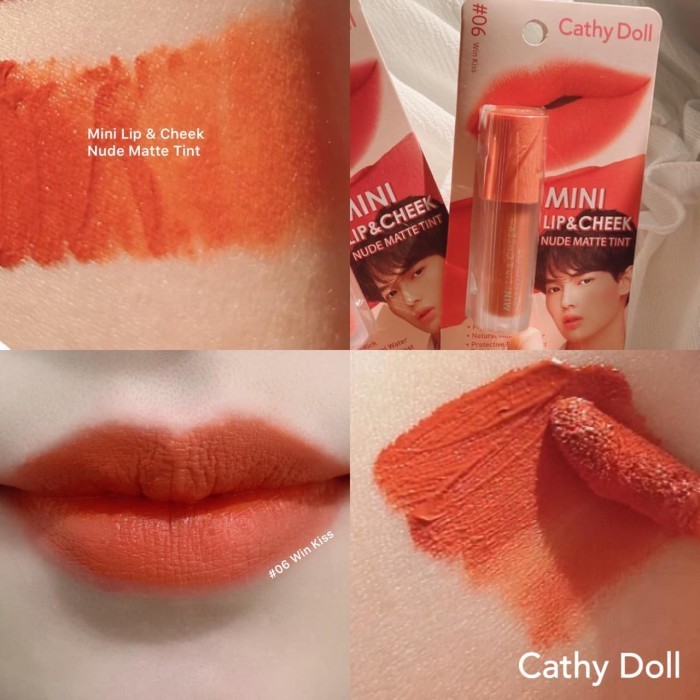 Cathy Doll Mini Lip and Cheek Nude Matte Tint Win Metawin Tine 2gether - #6 Win Kiss