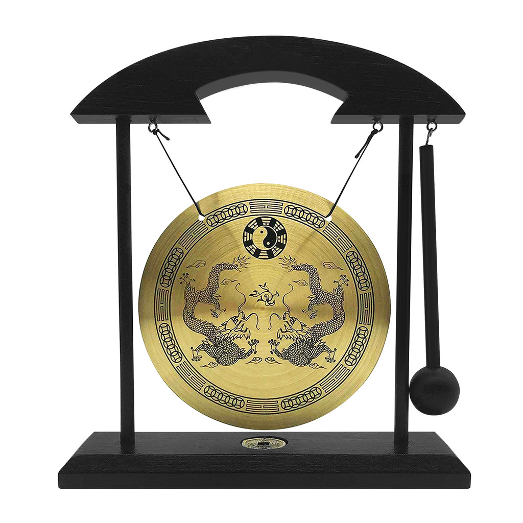 Mini Desktop Gong Table Wind Chime Percussion Instruments with Mallet for Home Decor Housewarming Gi