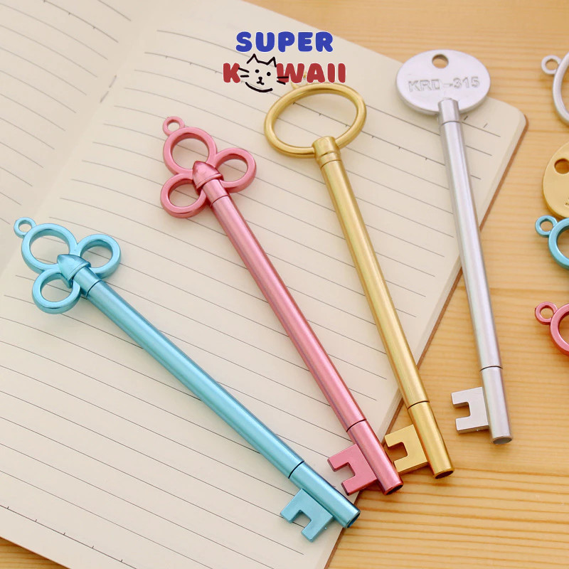 

Super Kawaii - [SK81] Pulpen gel bentuk kunci pen motif kunci karakter pena lucu unik classic korean style
