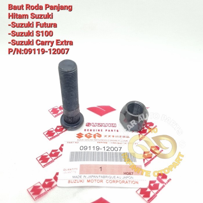 HUB BOLT BAUT RODA PANJANG HITAM SUZUKI FUTURA ST100 CARRY EXTRA