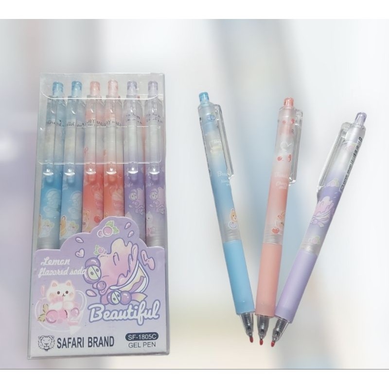 

Pulpen Clik Gel (12pcs)|| Pulpen Cetekan Fancy Sf1805