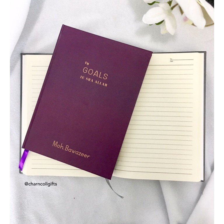 

Buku Catatan Custom Lebaran Hardcover / Notebook A5 Custom Design - Ungu, Kertas Polos