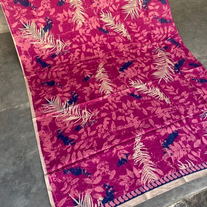 Kain Batik SOLO Motif ECOPRINT Daun PINK Kode : 92