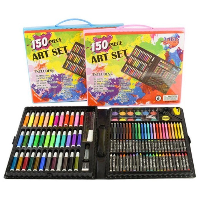 

PROMO!! -Pensil Warna 150pcs / Art Set / Coloring Set 150 pcs/ Crayon Set Koper - Hitam
