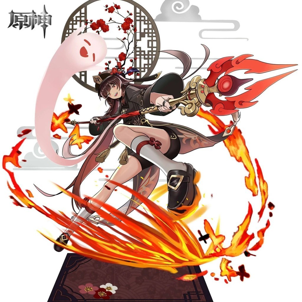 Anime Figure Genshin Impact Zhongli Hu Tao Venti Xiao Beelzebul Acrylic Stand Model Plate Desk Decor