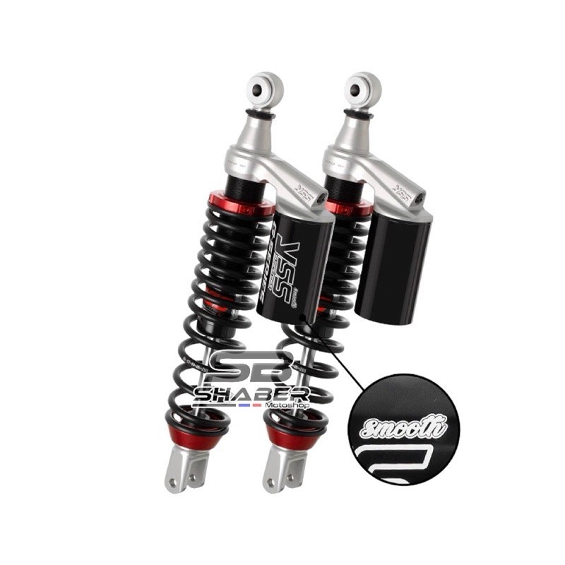 Shock Belakang YSS PCX 160 GPlus 365MM Smooth Per Hitam Tabung Hitam