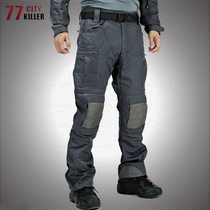 Camouflage Tactical Pants Men US Army Waterproof Wear Resistant Cargo Trousers Men Military Elastic 