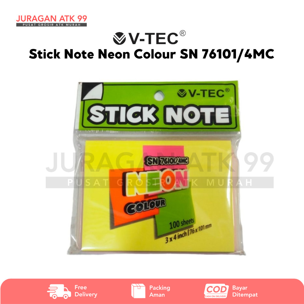 

Stick Note Neon Colour V-Tec SN 76101/4MC