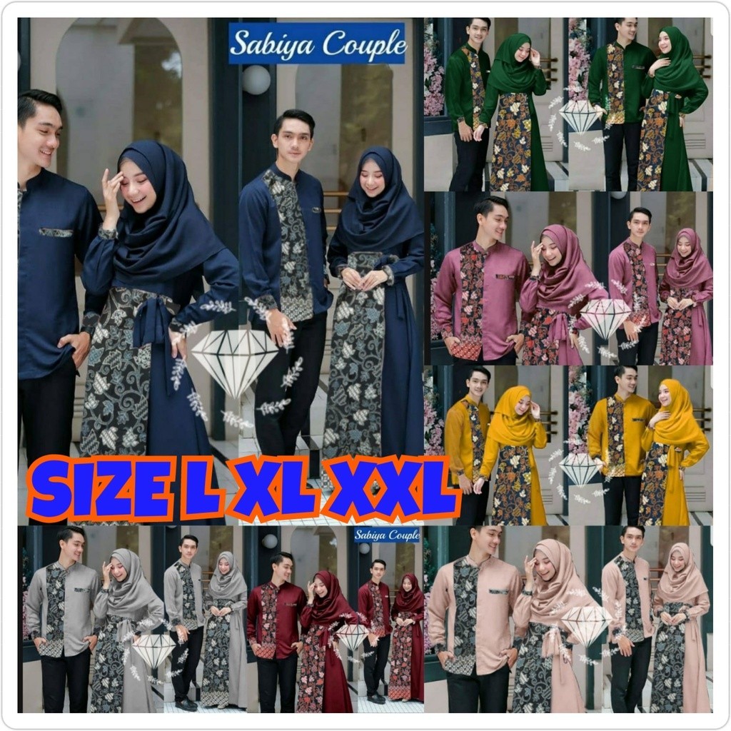 MODEL GAMIS TERBARU SIMPLE ELEGAN 2024 CP SABIYA BATIK /COUPLE KONDANGAN BATIK jumbo murah/ Couple G