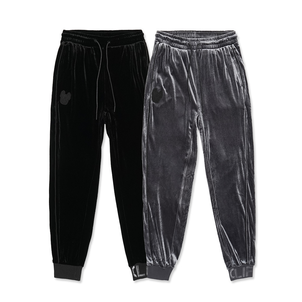 LifeWork Embroidery Patch Velvet Jogger Pants
