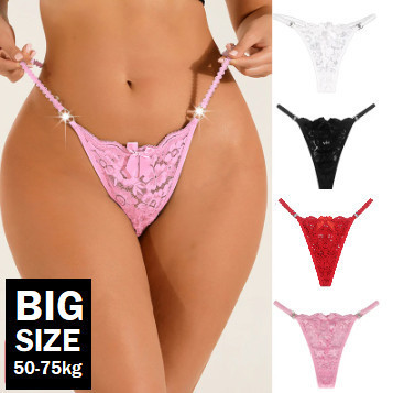 Gstring G string Celana Dalam Wanita Seksi Cewek Sexy Jumbo Big Besar - Black L