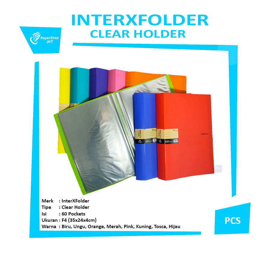 

INTERXFOLDER - DOKUMEN KEEPER CLEAR HOLDER 60 LEMBAR FOLIO - PCS