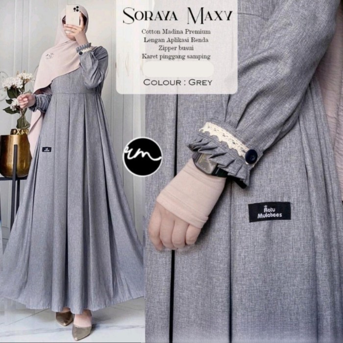 NEW/ Gamis Katun Madina Soraya Maxy Gamis Jumbo Ld 120 Ld 130