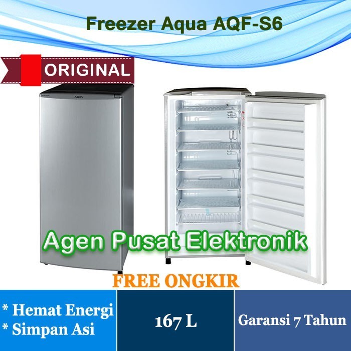 Freezer Aqua AQF-S6(S) Lemari Es Batu Kulkas Pendingin Asi Perah 6 Rak SANYO AQF S6 ASIP Original