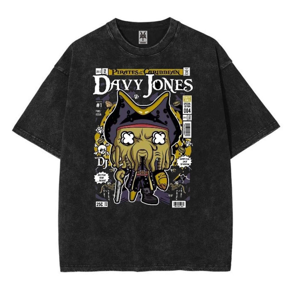 Kaos oversize davy jones pirates of caribbean washed washing vintage tee