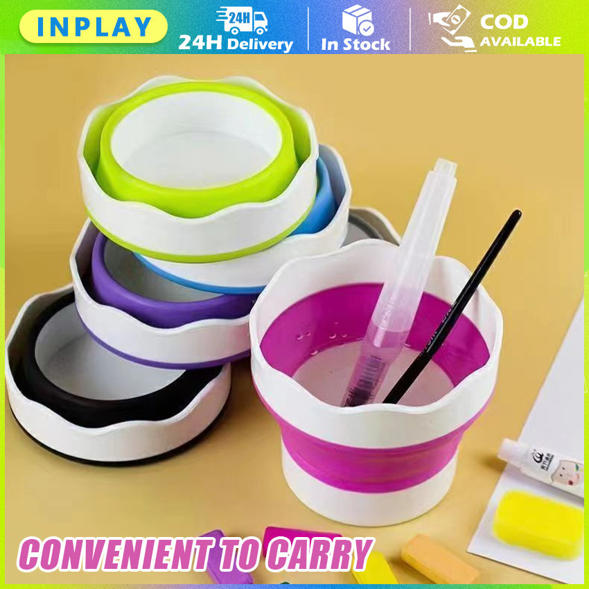 

Water Cup Brush Holder Foldable Collapsible Tempat Wadah Air Lipat 3 Warna