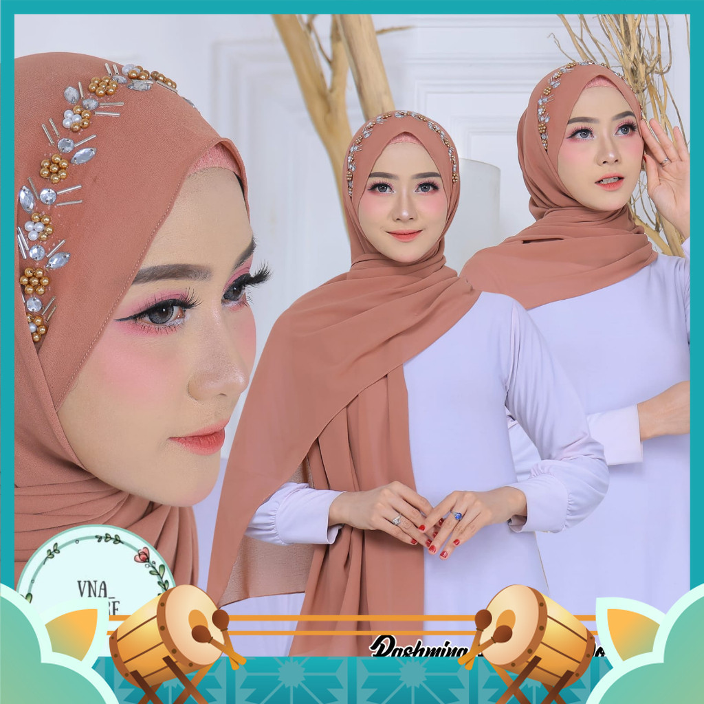 Baju Busana Muslim Anak Lucu Unik Premium / HIJAB PASMINA PAYET BANDO MUTIARA CURITY KALABANG TERMUR