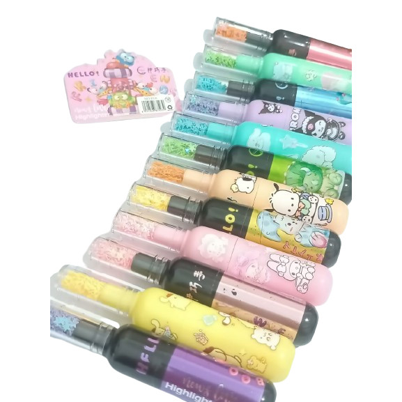 

J2 - Highlighter 6 in 1 with pouch penanda warna karakter