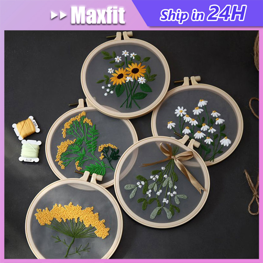 Embroidery Kit Package Bunga Pohon / Paket Sulam Menyulam Untuk Pemula / Paket Sulam Tangan / Diy Me