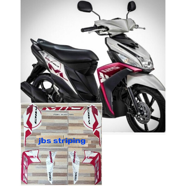 Stiker mio m3 striping  Yamaha Mio M3 putih pink tahun 2015