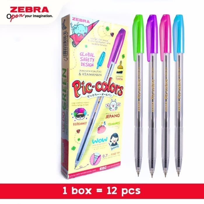 

BOLPEN PICCOLORS SEMI GEL 0.7 MM HITAM ZEBRA / PACK