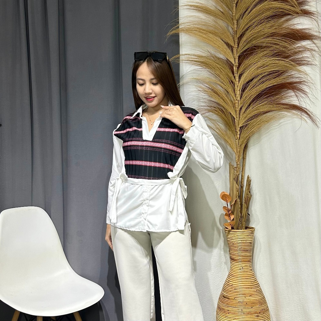 R.A SHOPING - RRX OOTD WANITA GISA / KEMEJA ZELLA SHIRT / atasan kemeja wanita terbaru / kemeja moti