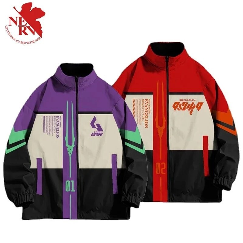 Evangelion Eva-01 Jacket Anime Men Work Coat Hip Hop Cosplay Jacket Windproof Sweatshirt Autumn Wint
