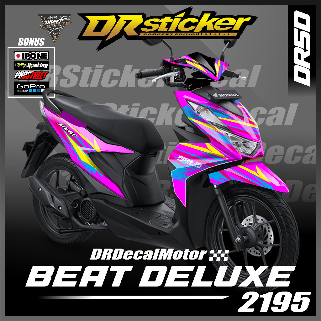 Stiker decal fullbody motor honda aksesoris Beat new Beat deluxe 2020-2022 skotlet anti pudar