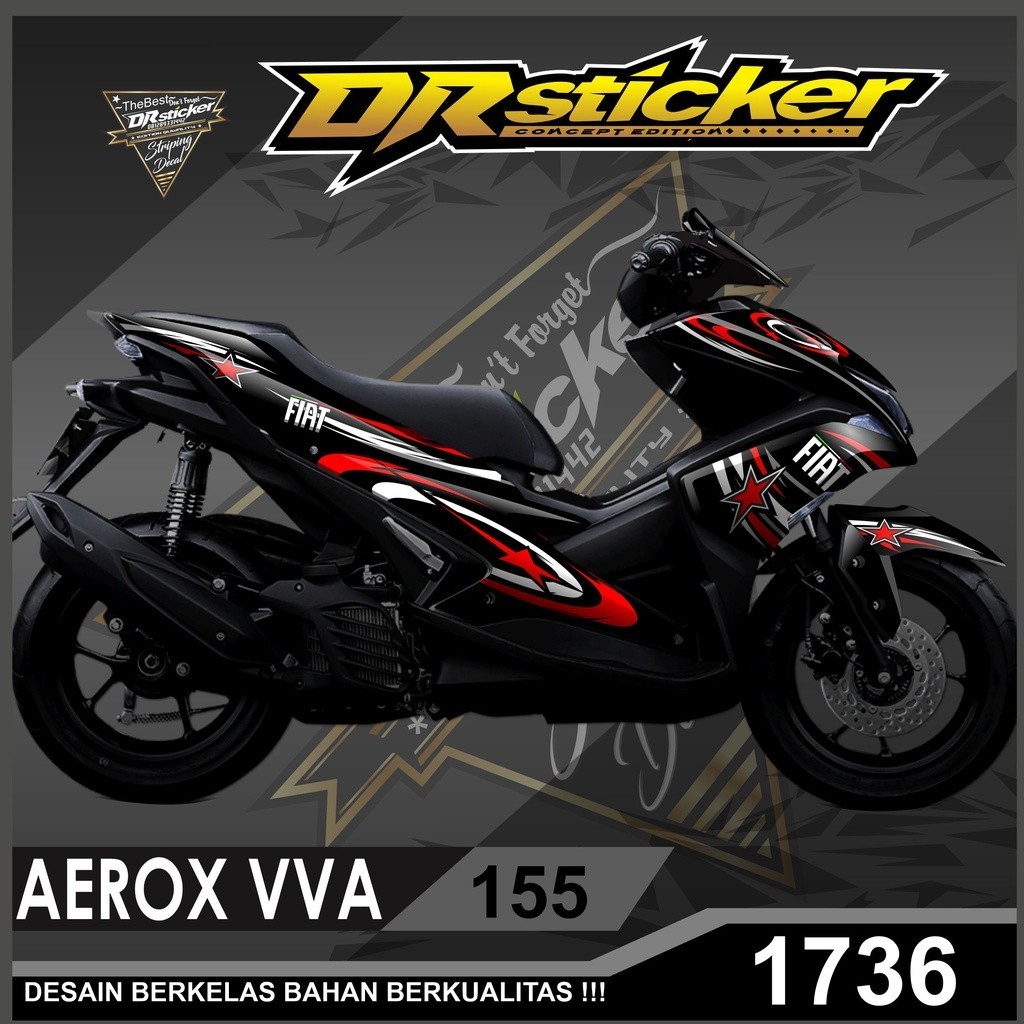decal aerox 155 vva stiker aerox aksesoris motor skotlet variasi fiat stiker decal aerox vva 155