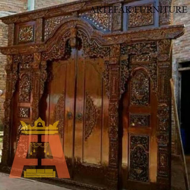Artefak Furniture Pintu gebyok ukir jati 3m asli jepara